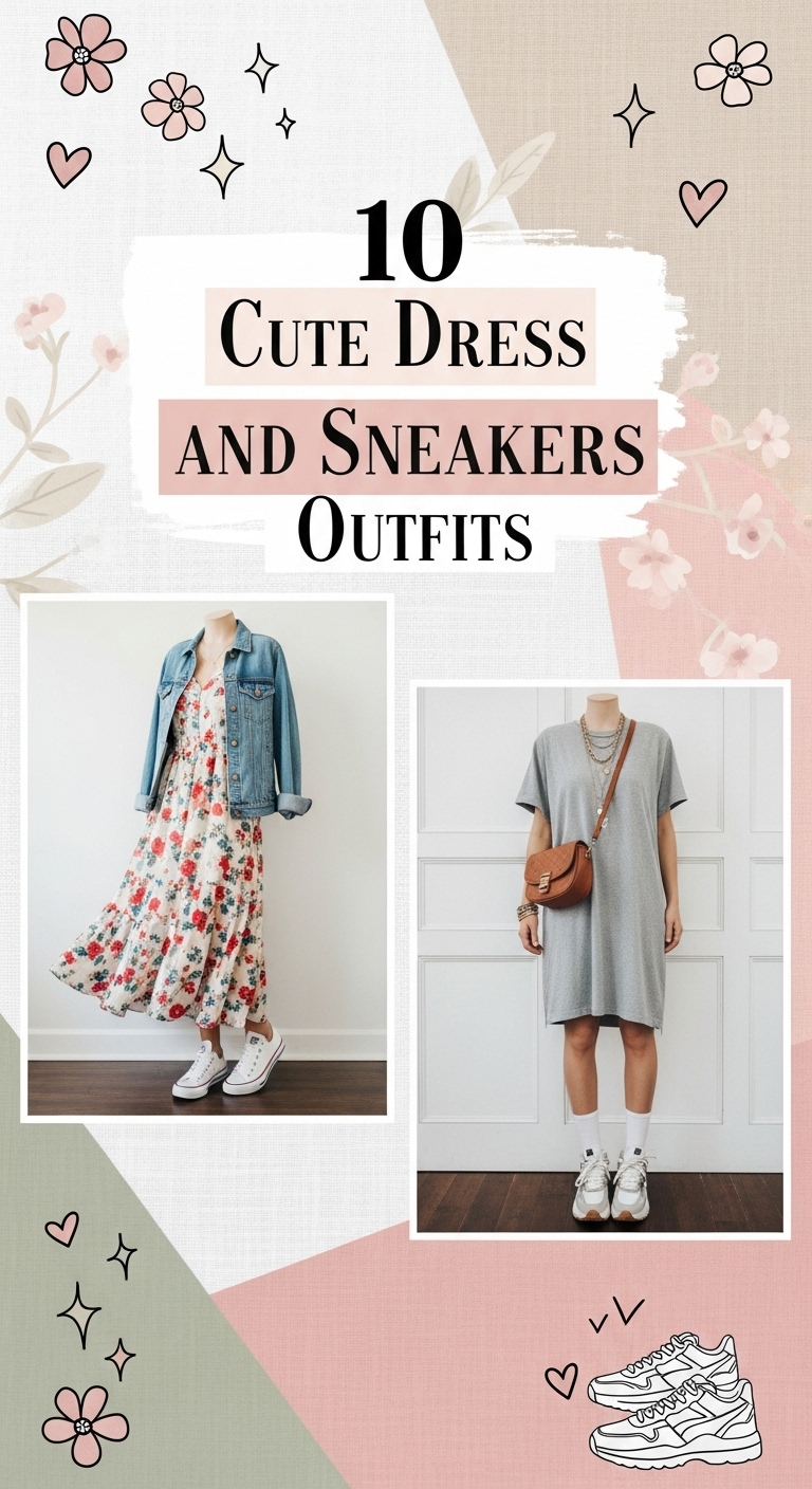 10 Cute Dress and Sneakers Outfits