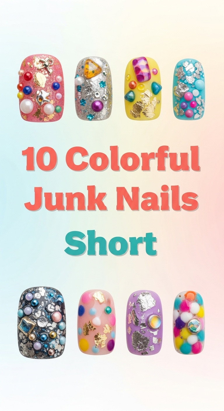 10 Colorful Junk Nails Short