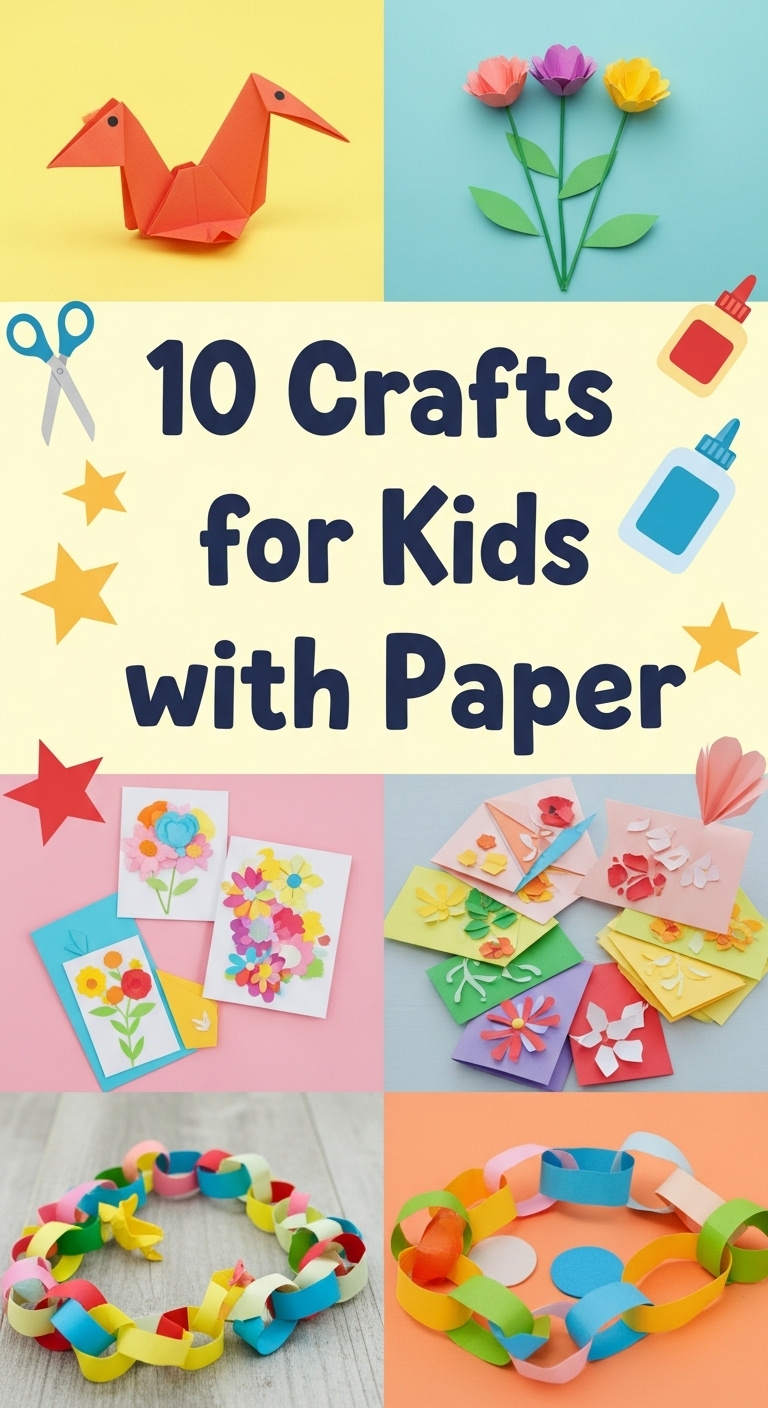 10 Crafts for Kids with Paper