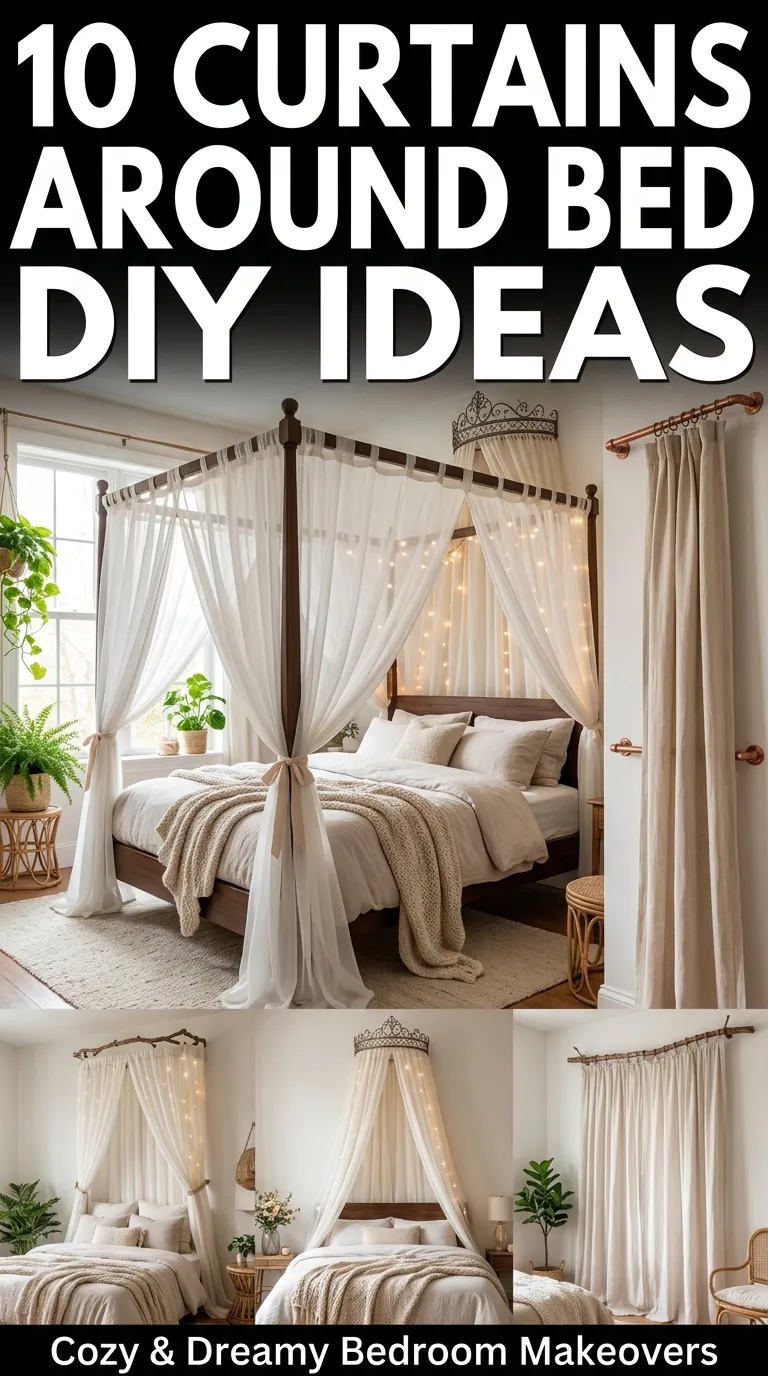 10 Curtains Around Bed DIY Ideas