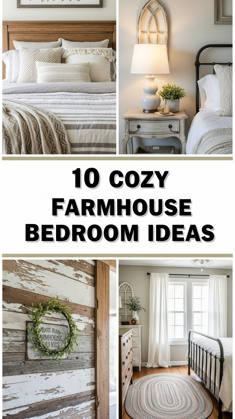10 Cozy Farmhouse Bedroom Ideas