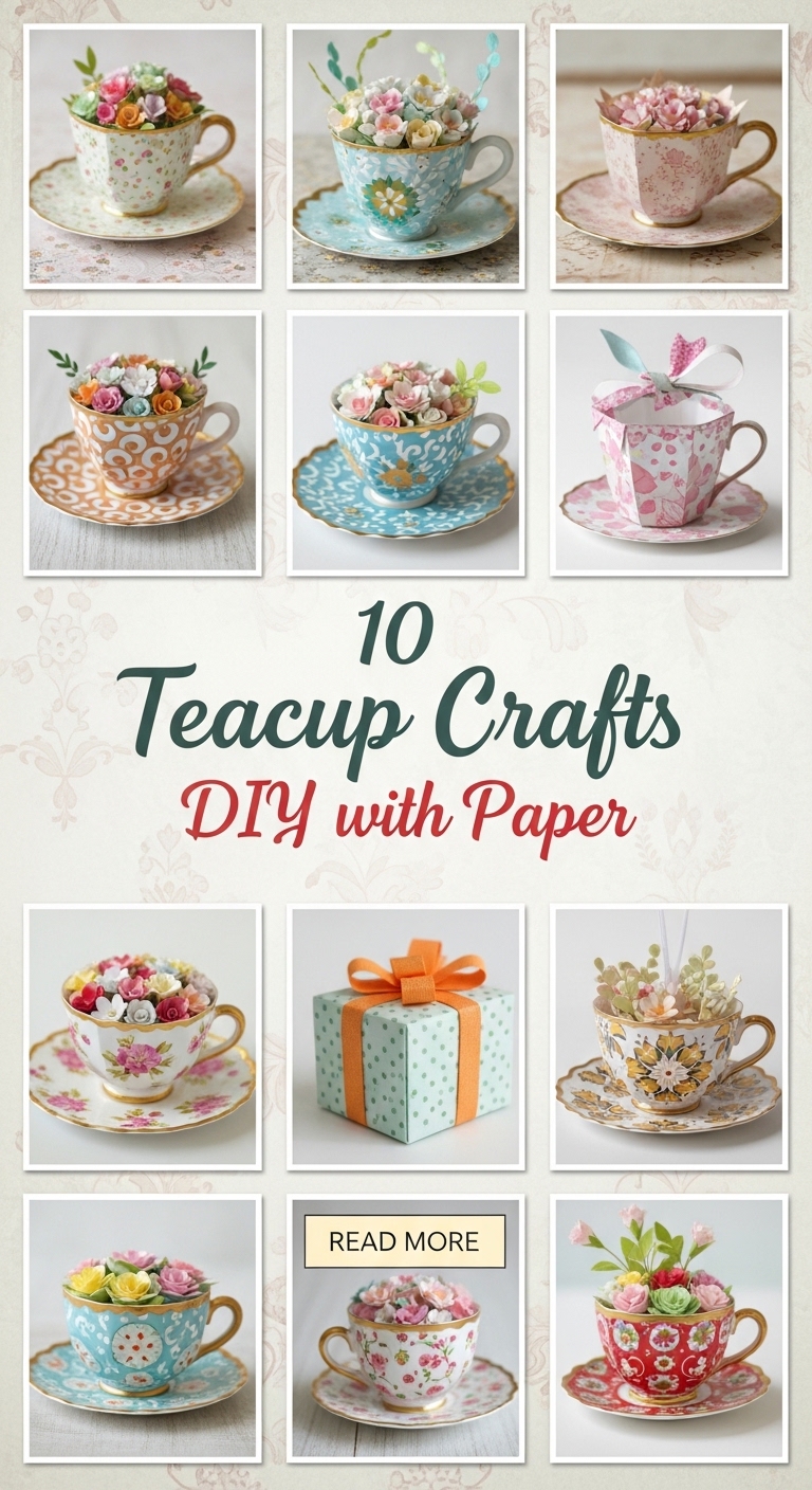 10 Teacup Crafts DIY with Paper